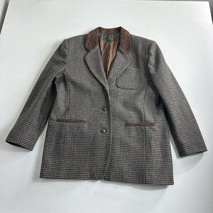 Express Houndstooth Wool Blazer Sport Coat Single Breasted 3 button Womens Large